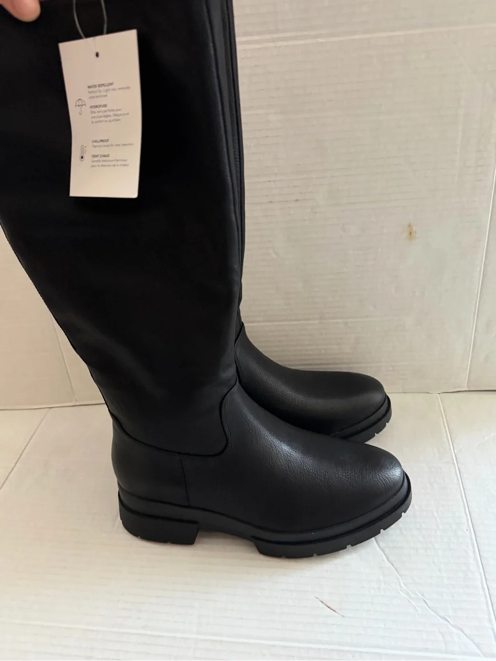 Soul Naturalizer Waterproof orchid black knee high Boots 8 wide